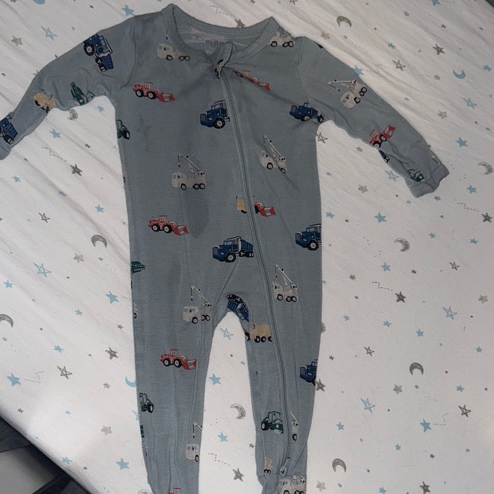 Kyte BABY Blue One Piece with Vehicle Print